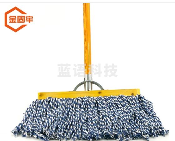 金固牢 工厂平板拖把 木杆棉线老式墩布 棉纱瓷砖拖水地拖普通拖把 37cm宽 KZS-1091