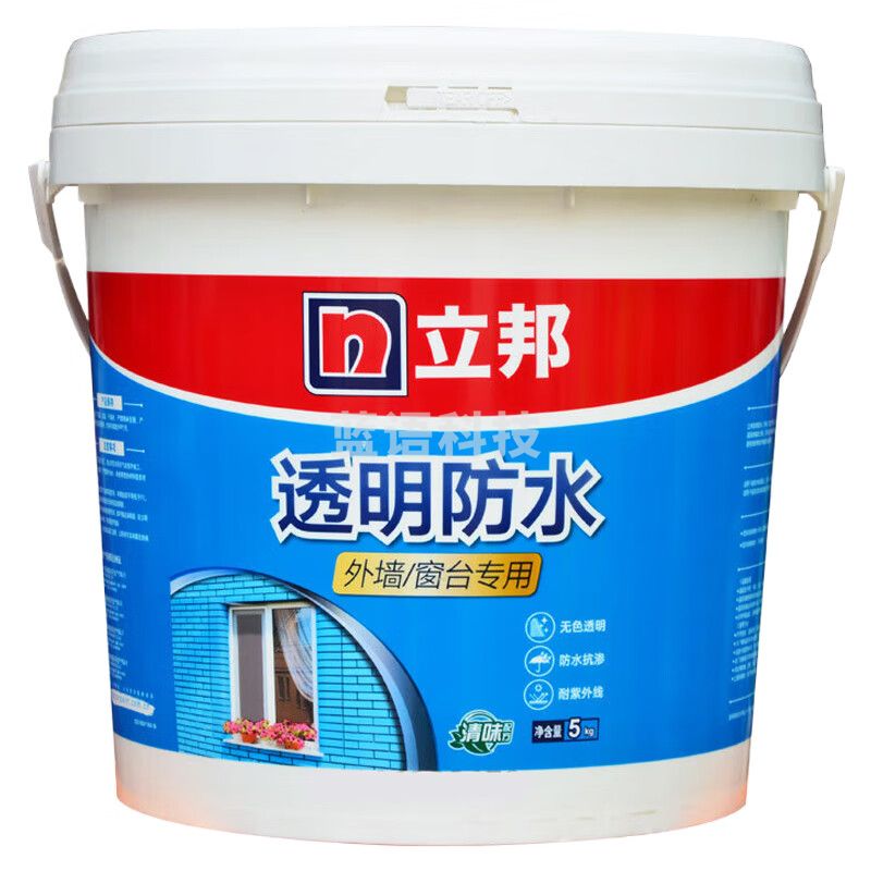 立邦 透明防水胶防水涂料外墙窗台防水补漏材料透明堵漏胶 5kg
