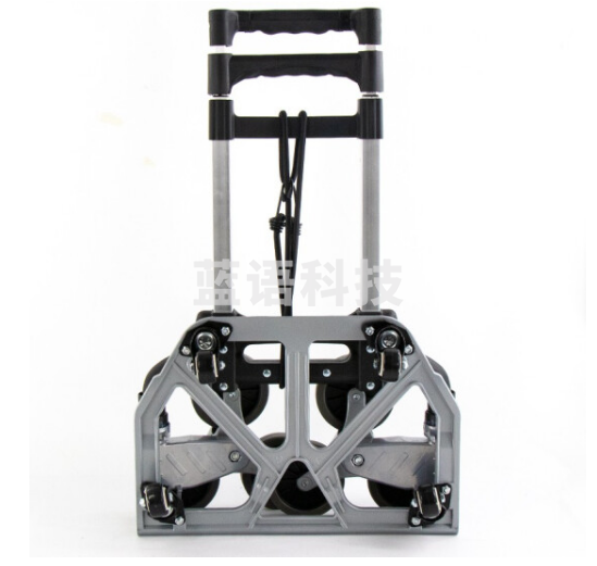 海斯迪克 HKCL-220 铝合金小推车手拉车折叠便携行李购物车 搬运拖车拉货买菜车 拉杆车 2轮