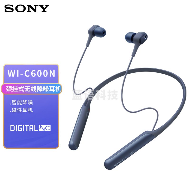 索尼（SONY）WI-C600N 无线降噪立体声耳机 蓝色