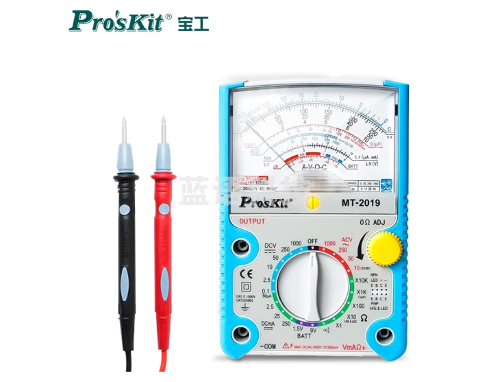 宝工（Pro'sKit）MT-2019指针式万用表 24档机械表防误测三用电表 高精度万能表