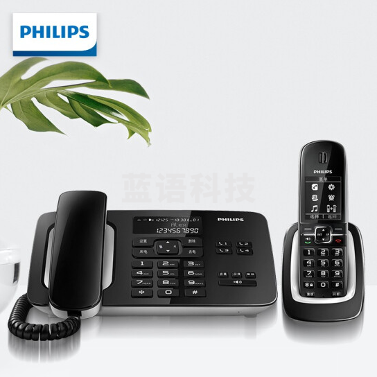 飞利浦DCTG492 数字无绳电话机座机子母机 黑色