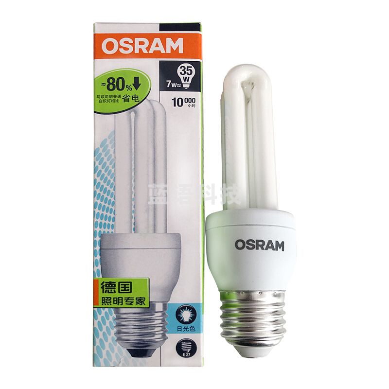 欧司朗(OSRAM)标准型节能灯 E27大口 日光色 7W 6500K
