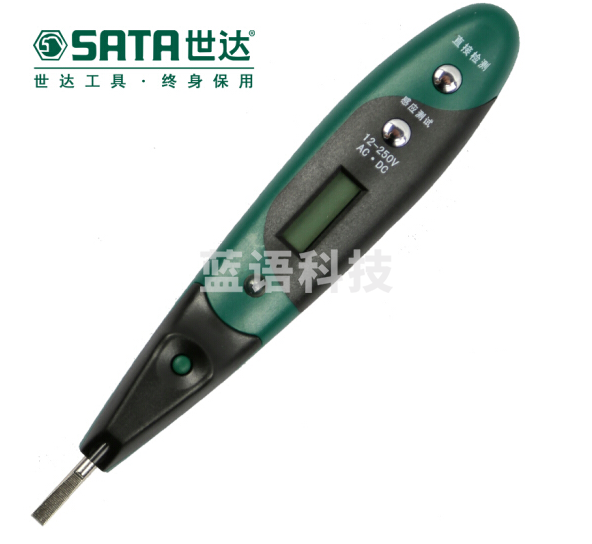世达（SATA）双色带照明灯数显测电笔  62602