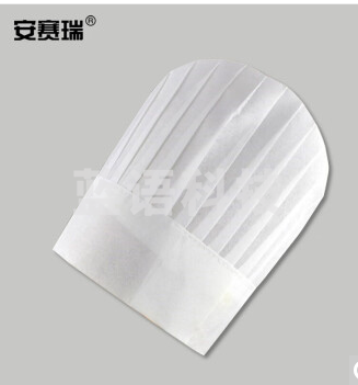 安赛瑞 39971 一次性无纺布高圆厨师帽(50顶装)加厚无纺布厨师帽 一次性厨师帽子 餐厅食堂厨师帽