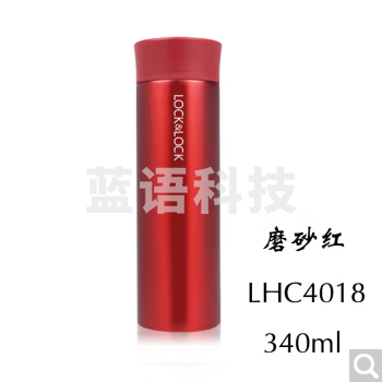 乐扣乐扣 LOCK&LOCK LHC4018 不锈钢真空便携保温杯 带茶隔水杯 340ml 磨砂红