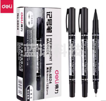 得力思达6824小双头记号笔(蓝)(12支)