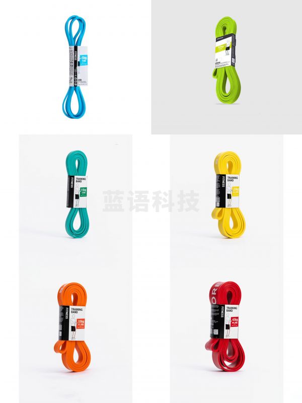 迪卡侬弹力带健身男女拉力绳拉力带阻力带力量训练拉伸弹力绳(5-45kg套装)