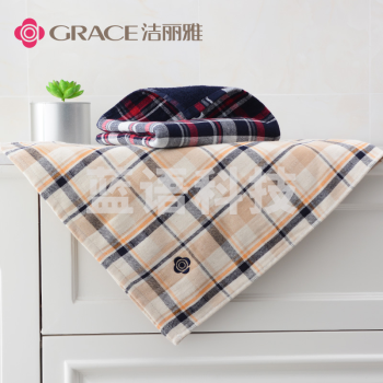 洁丽雅 6404 72*34 纱布毛巾 纯棉洗脸巾 成人强吸水柔软面巾洗脸洗澡家用（单条装）