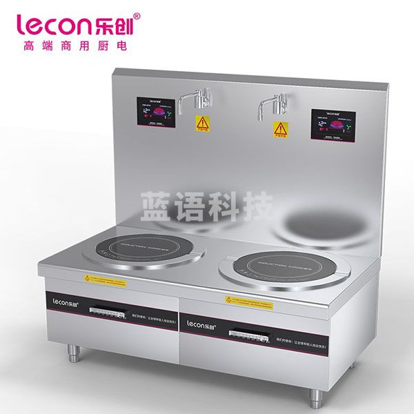 乐创（Lecon） LC-J-P24G2 双头电磁汤矮汤炉灶24KW 380V8档控制酒店饭堂企业炒灶
