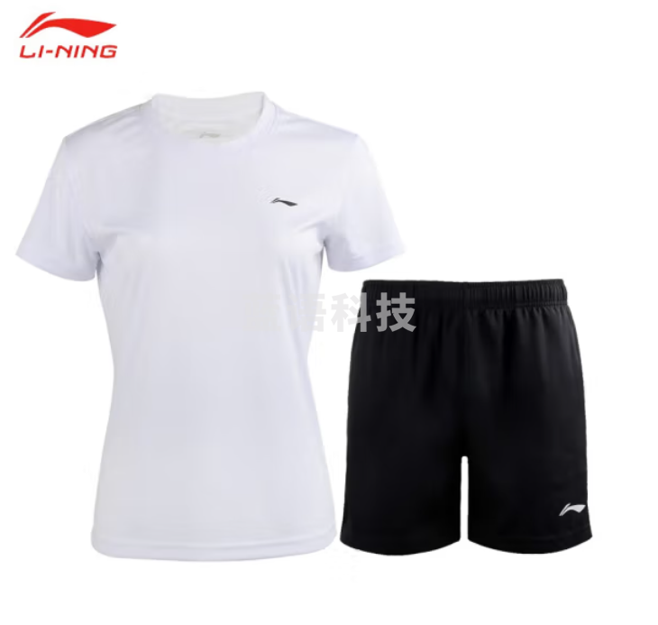 李宁(LI-NING)运动服套装女款羽毛球服T恤短袖短裤ATSP416+AKSR612-2白色S/M/2XL码数M&C15420