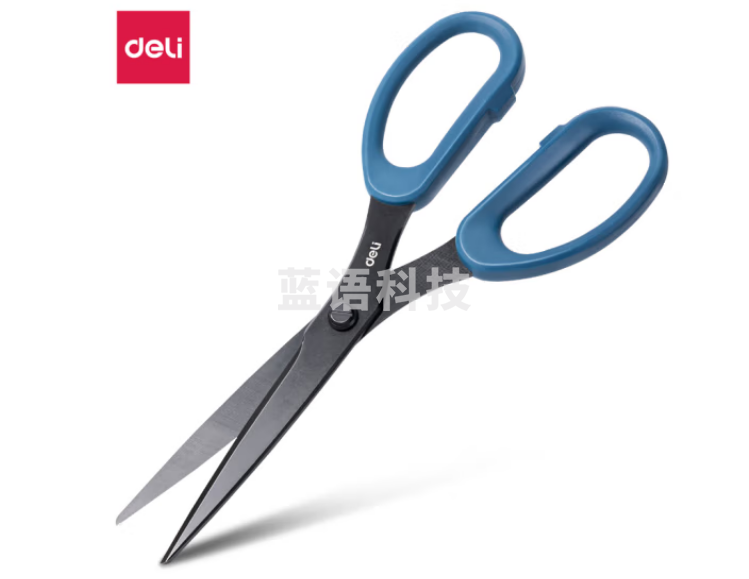 得力(deli)77794人机造型剪刀 蓝色防锈处理(黑)(把)