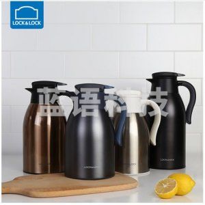 乐扣乐扣 LOCK&LOCK1.5L黑色 LHC1462BLK 妙趣咖啡壶 真空保温壶 304不锈钢保温杯热水瓶