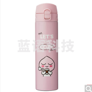 乐扣乐扣 LOCK&LOCK LHC3261 316不锈钢水杯 kakao限定款 慕斯弹跳便携保温杯 400ml粉色