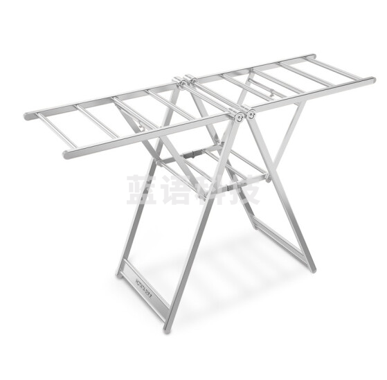 晾衣架 落地折叠 双层大晾晒 晾衣杆室外晒被子 砂白银【展开长1.3米】