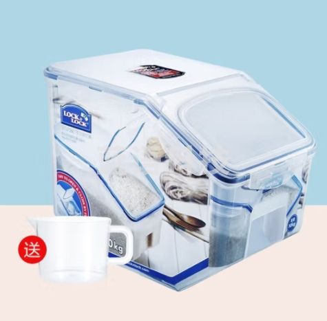 乐扣乐扣（LOCK&LOCK）米桶 塑料储物米箱12升装（可容纳10kg大米）带滑轮赠量杯 HPL510
