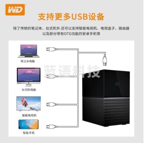 西部数据（WD）大容量 移动硬盘 高速 My Book Duo 外置机械 桌面存储 Type-C接口 双盘台式RAID存储设备 阵列柜 16TB【WDBFBE0160JBK】 官方标配