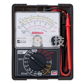 sanwa CP-8D 指针式万用表AC/DC500V,DC500mA配有硬盒 导通检查蜂鸣器鸣响