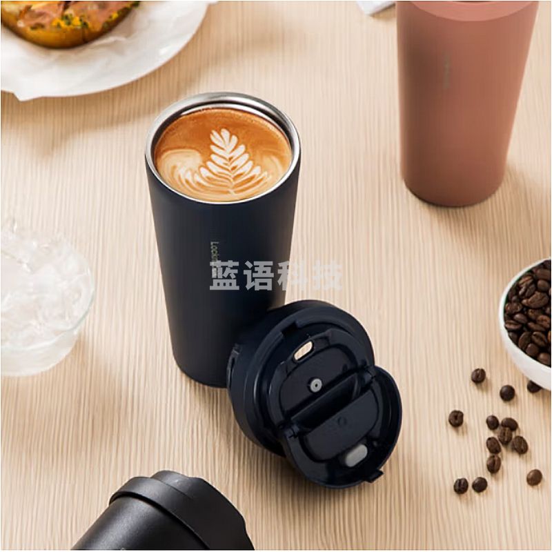 乐扣乐扣 LOCK&LOCK 550ml磨砂黑 LHC3249BLK 316不锈钢便携保温杯 遇见元气弹跳大容量