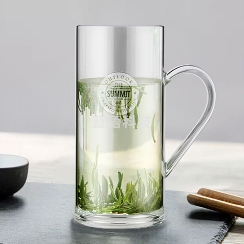富光 雅趣花茶杯 耐热防爆大容量玻璃杯带把 柠檬杯家居办公水杯子带手柄 透明460ML WFB5026-460