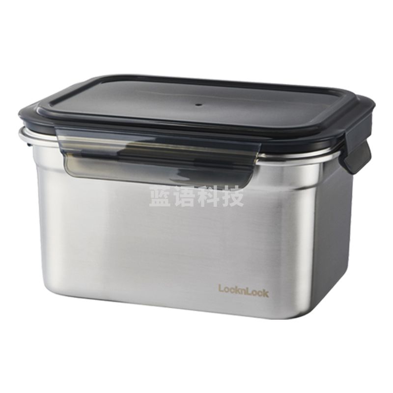 乐扣乐扣LOCK&LOCK本色不锈钢保鲜盒 密封冰箱厨房储存收纳盒学生带饭餐盒600mL LST503