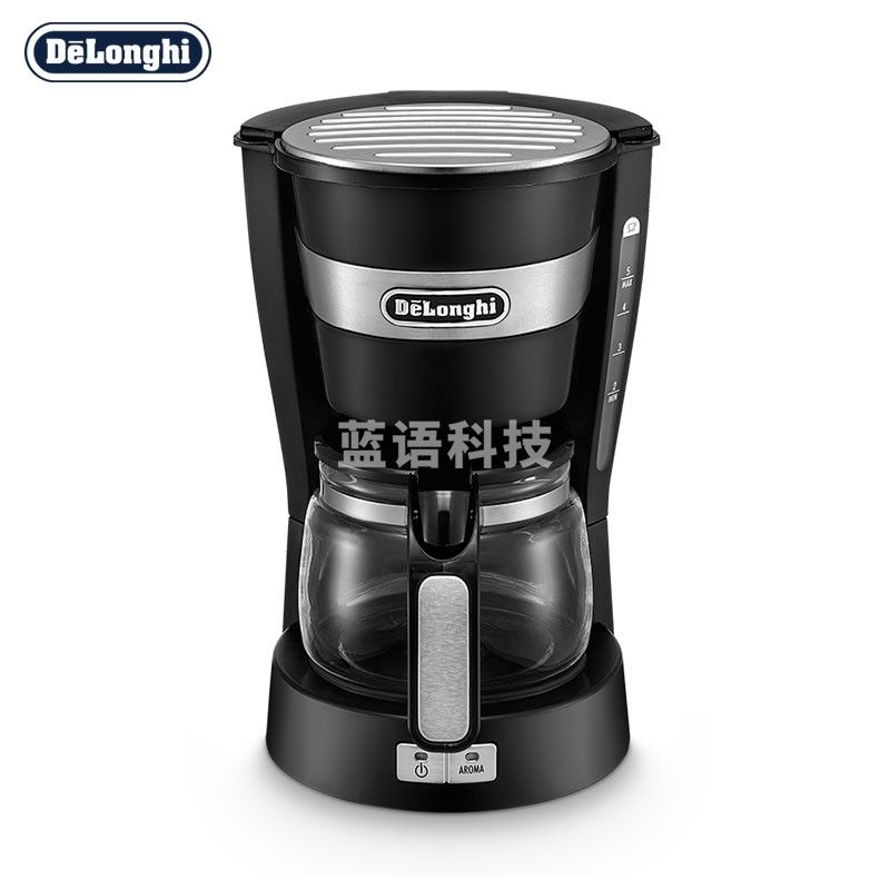 德龙 咖0啡机 美式滴漏式咖0啡壶 家用迷你半自动 ICM14011（黑色）