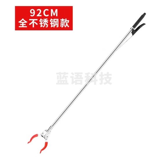安达通 垃圾夹 92cm全不锈钢 拾取器捡垃圾夹子环卫工具长柄夹子不锈钢长夹取物器（一个装）