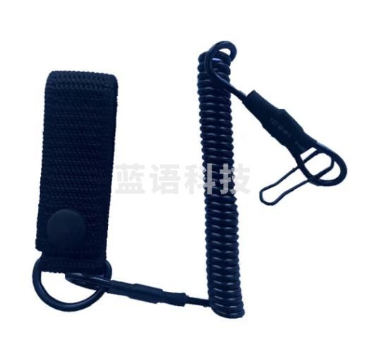雅仕通92式安全绳 弹簧枪绳 战术伸缩防丢防抢 钢丝绳 黑色（1个）（10个起订）