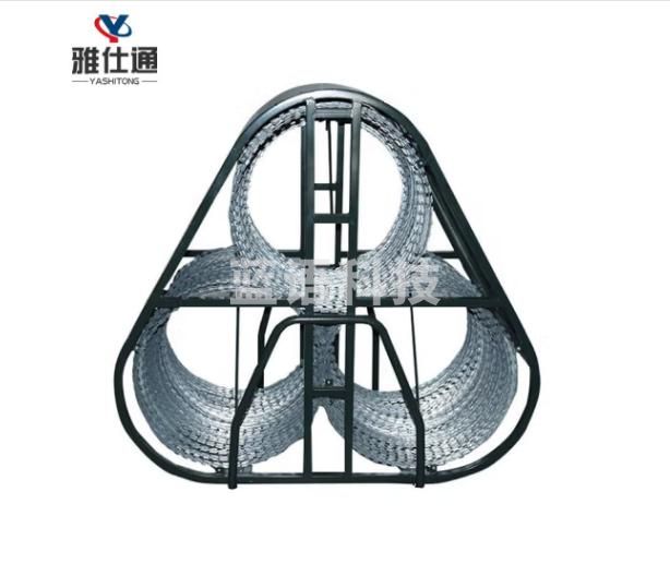 雅仕通 单筒三筒防护阻隔网防暴阻隔网隔离网拦截网封防爆防冲网马路伸缩封控蛇腹型铁丝网 三筒