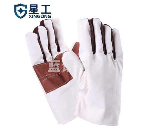 星工 XINGGONG 帆布手套 加厚劳保铁路手套 耐磨机械搬运 10付装XGS-F8