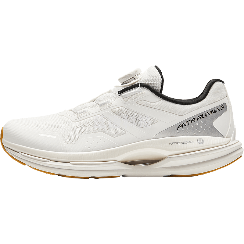 安踏（ANTA）绝群丨氮科技男鞋缓震跑步鞋子男耐磨回弹旋钮跑鞋112415560 纸莎白/基础黑-1 39/40/40.5/41/42/42.5/43/44/45码数