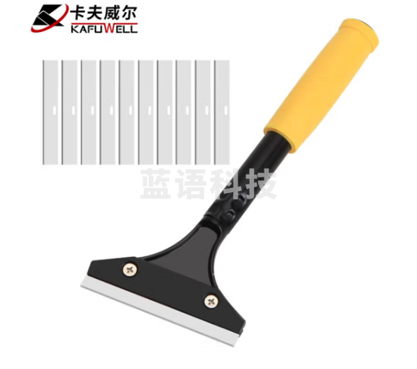 卡夫威尔 清洁铲刀刮腻子墙面玻璃瓷砖刮胶器清洁刀美缝工具刮刀带刀片 刮污刀地板清洁除胶铲子320mm KU3450