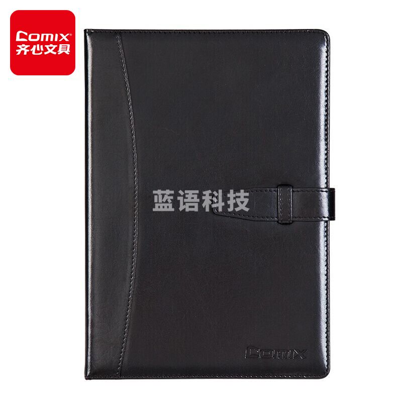 齐心(COMIX)皮面本子文具笔记本子/日记本/记事本/会议记录本 18K/114页C5807 黑色..