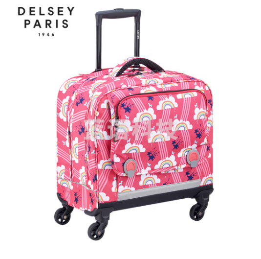 DELSEY戴乐世四轮拉杆书包儿童小学生初中生行李箱大容量女 粉红色 452