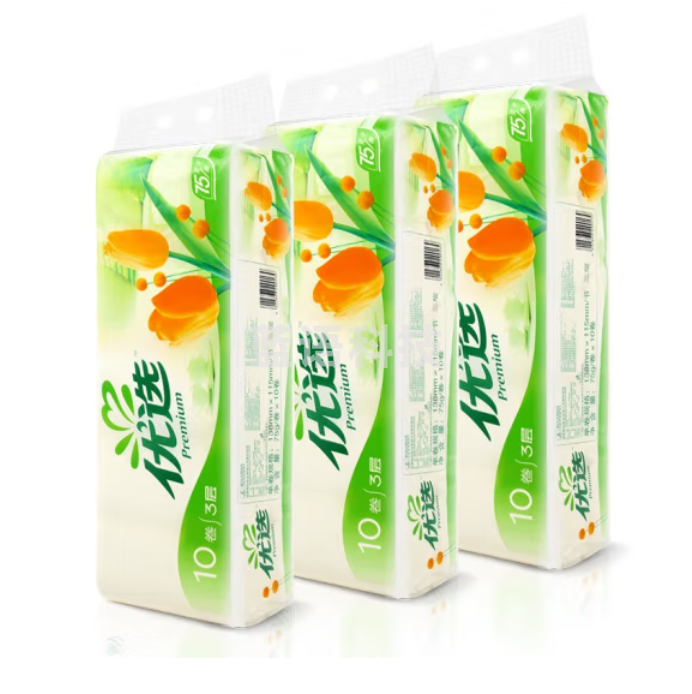 心相印 136*115 3层 木浆 无香  优选无芯卷纸 75g*10卷