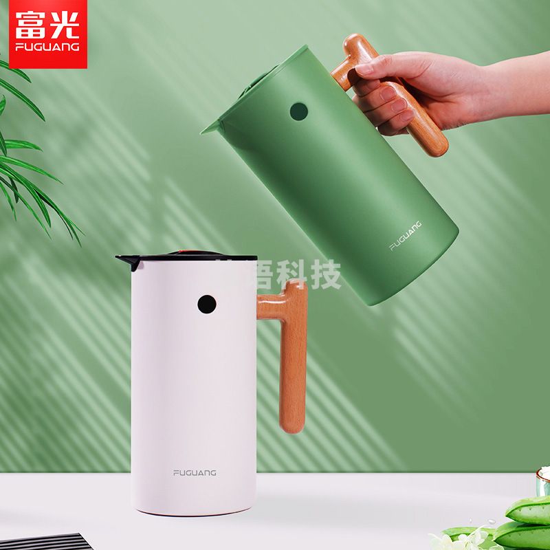 富光 1800ml红森林咖啡壶316不锈钢保温壶 粉色1800ml