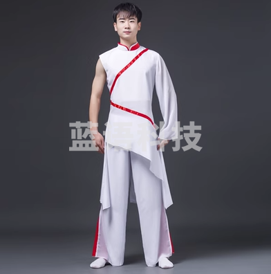 红色摇篮舞蹈服女学生现代舞演出服成人中国风飘逸表演服男阔腿裤