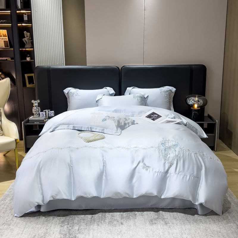 聚银家纺-100支天丝刺绣蝴蝶系列四件套 多色可选