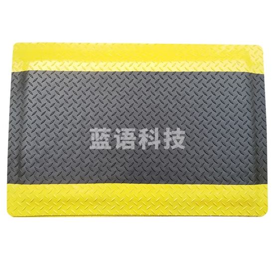 海斯迪克 HK-584 防疲劳地垫 防疲劳脚垫 耐油橡胶垫 站立防疲劳垫 黑底黄边0.6m×0.45m×20mm