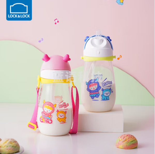 乐扣乐扣ABF910 小怪兽吸管杯儿童可爱水杯 Tritan塑料杯便携带吸管 450ml 颜色备注