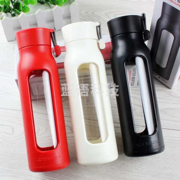 乐扣乐扣（LOCK&LOCK）LLG651 玻璃杯小清新耐热水杯 便携杯创意随手杯350ml 颜色备注