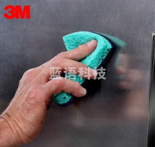 3M 3000强力型洗碗海绵擦天然木浆棉百洁布厨房刷碗抹布 大块通用北美进口 不锈钢玻璃陶瓷木器瓷砖三片装