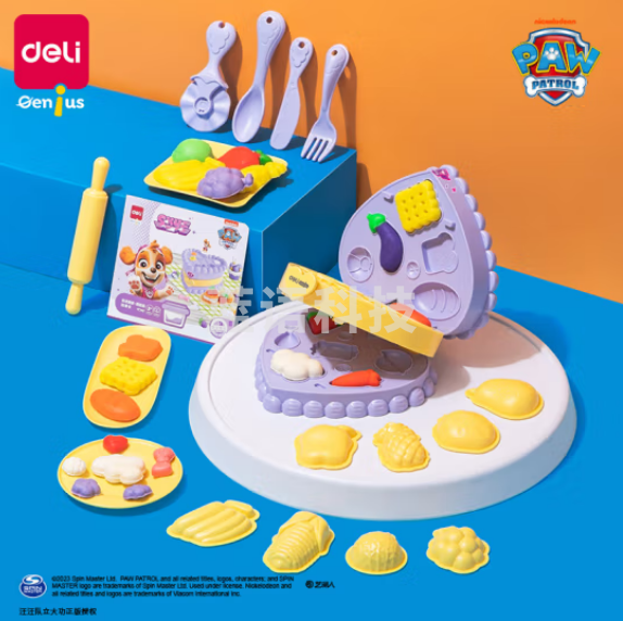 得力(deli)YC142汪汪队彩泥蛋糕机 彩泥橡皮泥超轻黏土粘土创意玩具手工DIY 含工具
