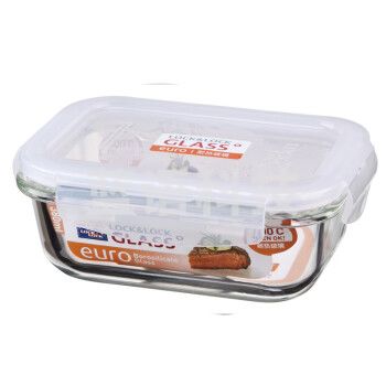 乐扣乐扣（LOCK&LOCK） LLG422 格拉斯四面锁扣耐热玻璃保鲜盒便当盒饭盒LLG422容量380ml 长方形