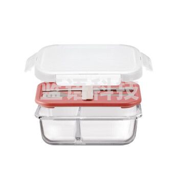 乐扣乐扣（LOCK&LOCK)LLG991CLPIK 玻璃饭盒分隔带餐具保鲜盒微波炉930ml盒上班族便当盒(2分隔930ML)粉色