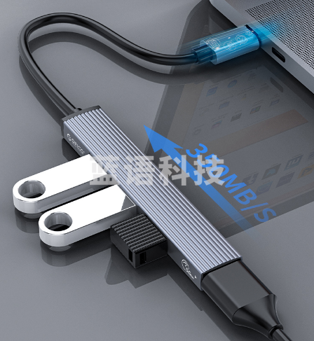 奥睿科（ORICO）Type-C扩展坞转USB3.0分线器TF读卡 4口HUB集线器拓展转换器 笔记本铝合金转接头ORICO-AH-12F-GY-BP