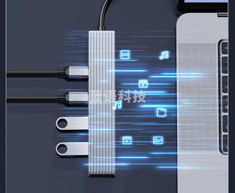 奥睿科（ORICO）Type-C扩展坞USB3.2Gen2分线器10Gbps高速拓展3.1集线器HUB笔记本电脑转换器延长DHF-2U2C