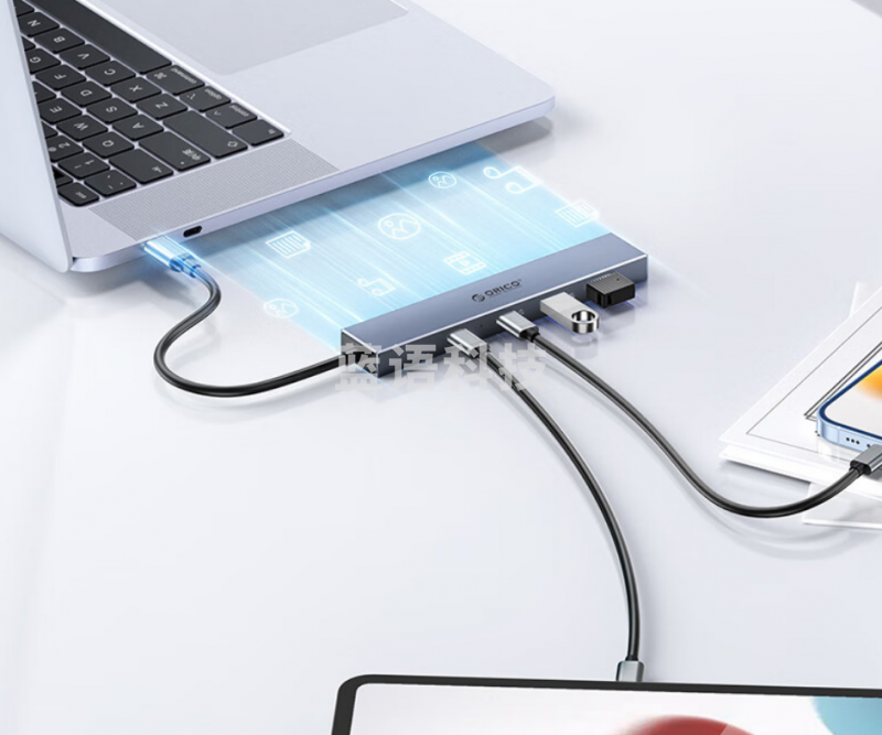 奥睿科（ORICO）Type-c拓展坞USB3.2 Gen2高速4口扩展坞3.1集线器HUB笔记本电脑转换器ORICO-DHY-4C-GY-BP