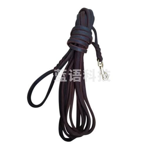 雅仕通训犬训练绳训犬装备追踪牵引绳 追踪绳牛皮7米长1.5厘米宽