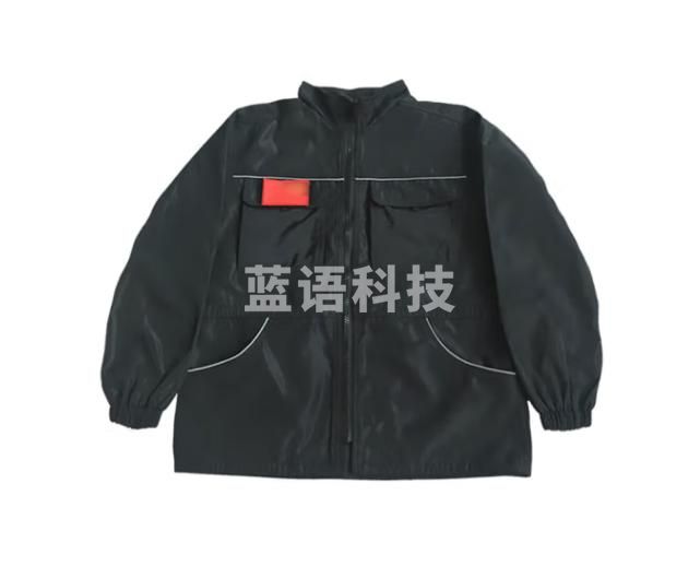 雅仕通军犬工作犬训犬服长袖训犬服衣服训练服工作防抓马甲师围裙 黑色红旗标长袖L码训犬服